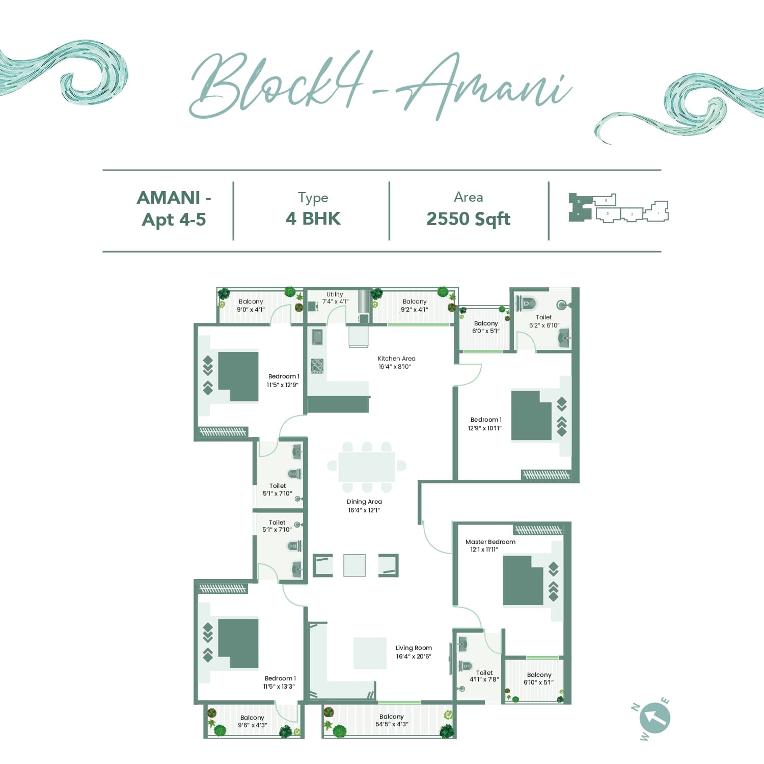 3 BHK Floor Plan